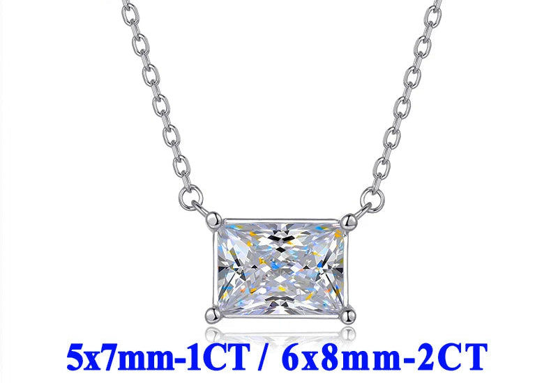 Moissanite Halsband 1-2ct - 925 Sterling Silver Guldplätering