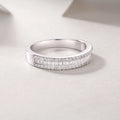 Emerald Cut Moissanite Ring - 925 Sterling Silver Damring