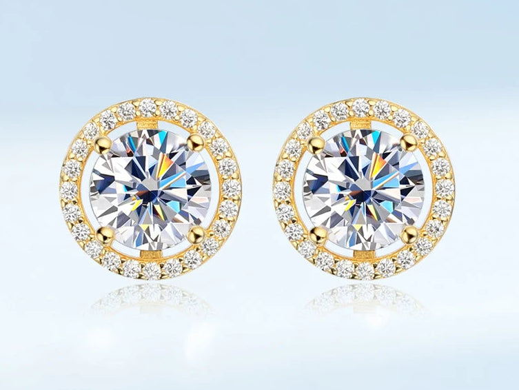 Moissanite Örhängen 1-4ct - 925 Sterling Silver 18K guldplätering