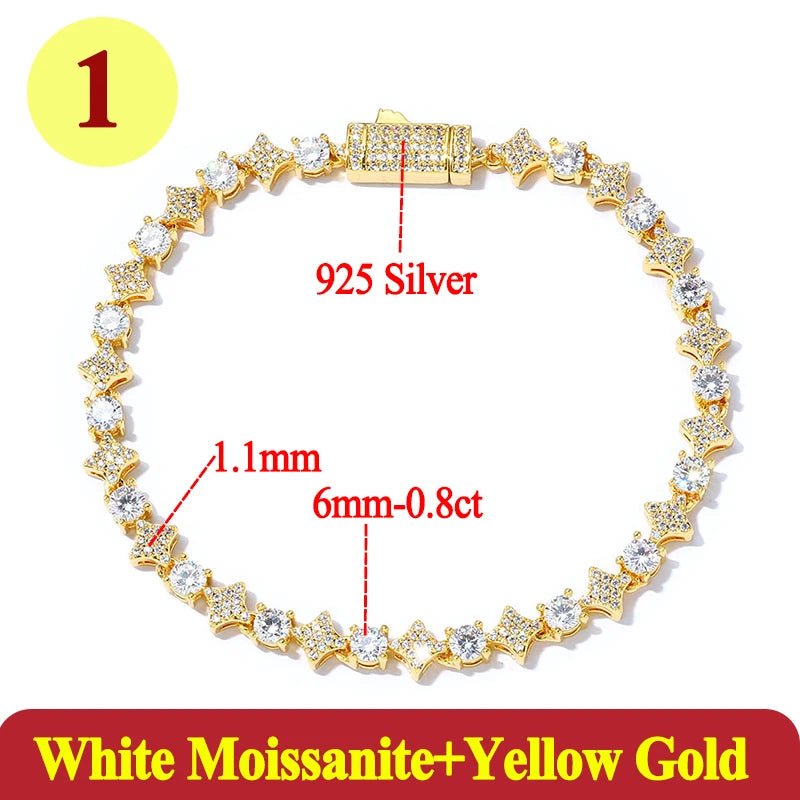 Moissanite Tennisarmband Asscher Cut - 925 Sterling Silver Damarmband