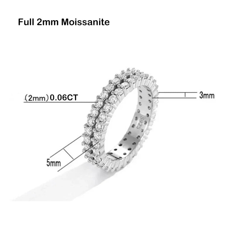 Moissanite Evighetsring 2.2ct - 925 Silver 18K Guldplätering