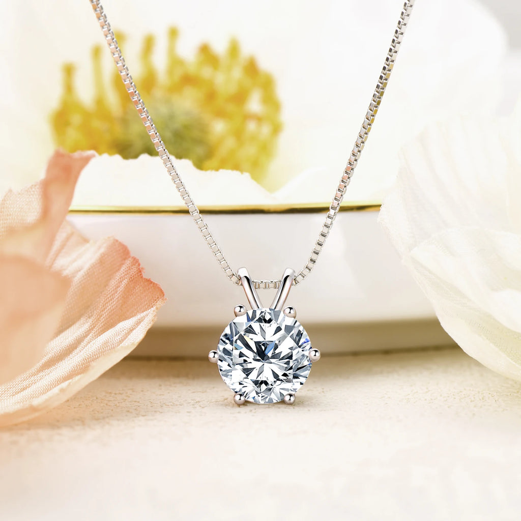 Moissanite Halsband 0.5-5ct Solitär - 925 Silver