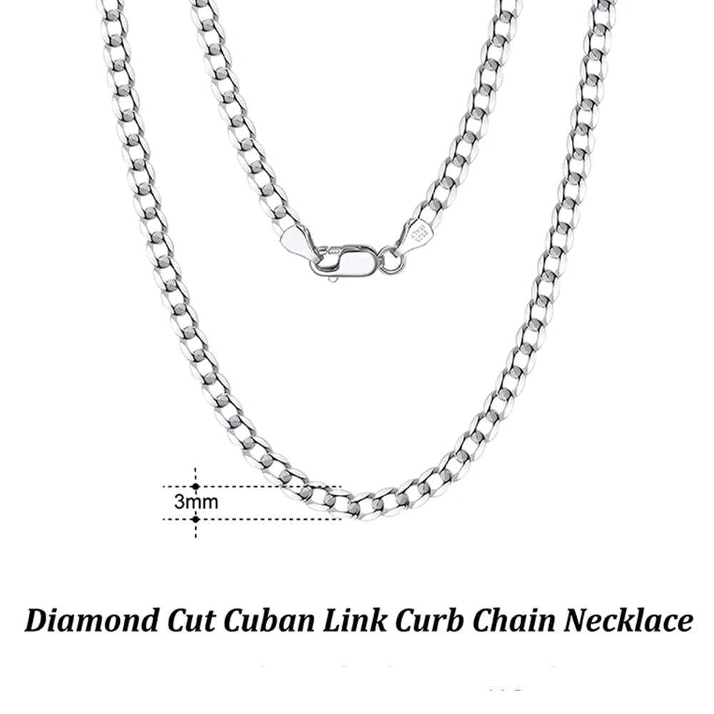 Cuban Link Armband 3-5mm Diamond Cut - 925 Silver 18K Guld