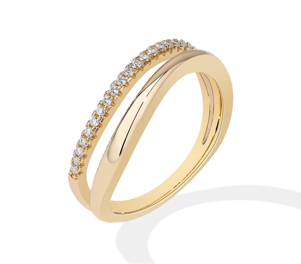 Moissanite Ring Vågformad 925 Silver - D VVS1 Förlovningsring