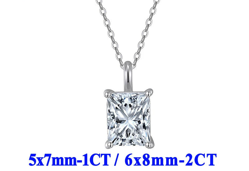 Moissanite Halsband 1-2ct - 925 Sterling Silver Guldplätering