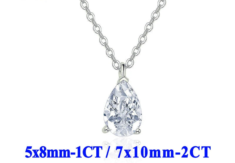 Moissanite Halsband 1-2ct - 925 Sterling Silver Guldplätering