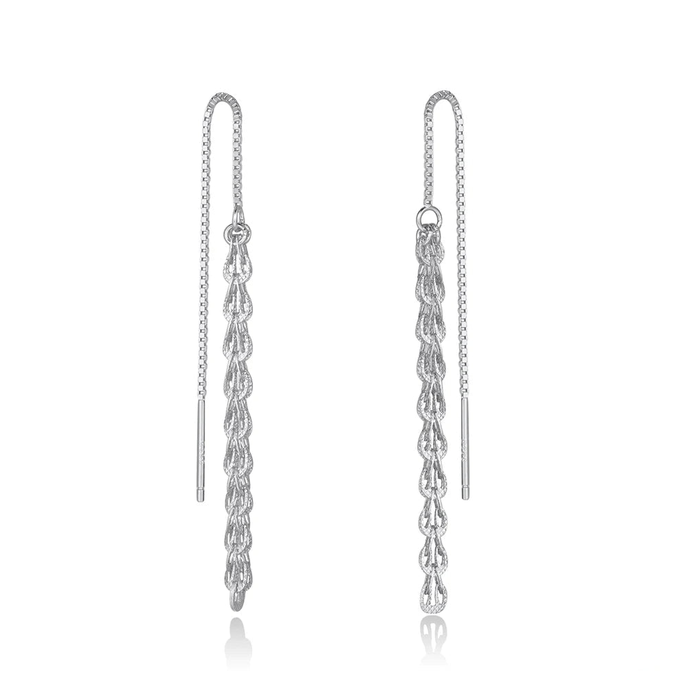 Phoenix Örhängen Lång Kedja - 925 Silver 14K Guldplätering