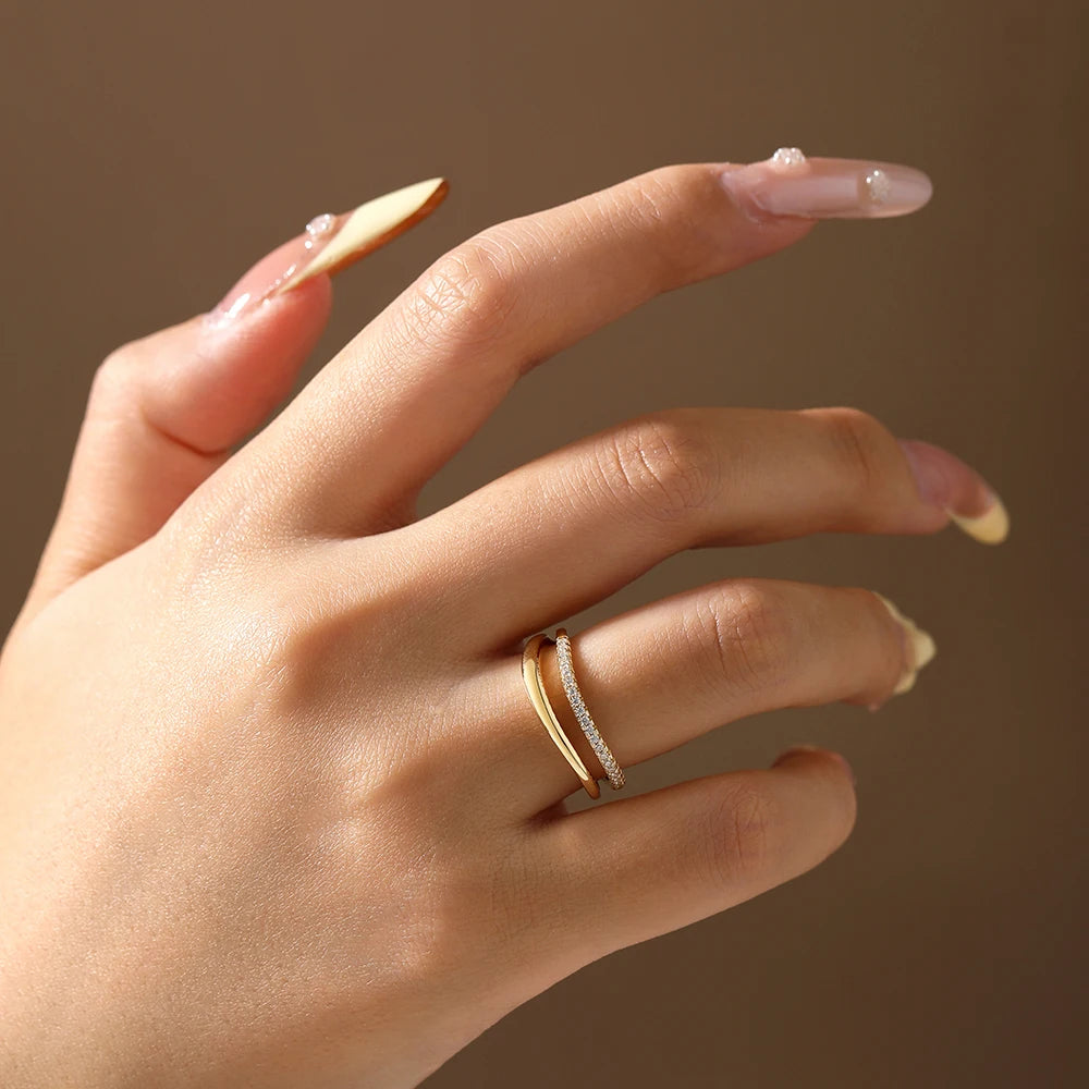 Moissanite Ring Vågformad 925 Silver - D VVS1 Förlovningsring