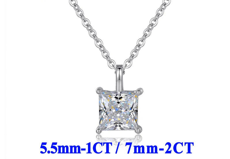 Moissanite Halsband 1-2ct - 925 Sterling Silver Guldplätering