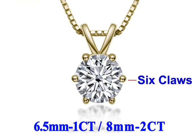 Moissanite Halsband 1-2ct - 925 Sterling Silver Guldplätering