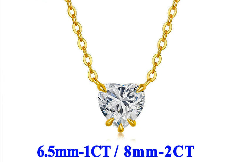 Moissanite Halsband 1-2ct - 925 Sterling Silver Guldplätering