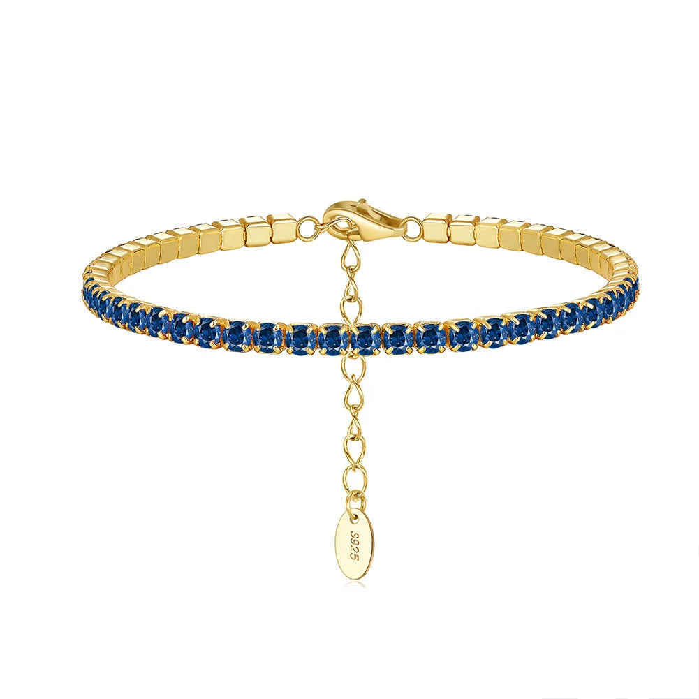 Tennis Armband 3mm Zirconia - 925 Silver 14K Guldplätering