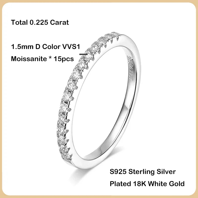 Moissanite Evighetsring 2.2ct - 925 Silver 18K Guldplätering