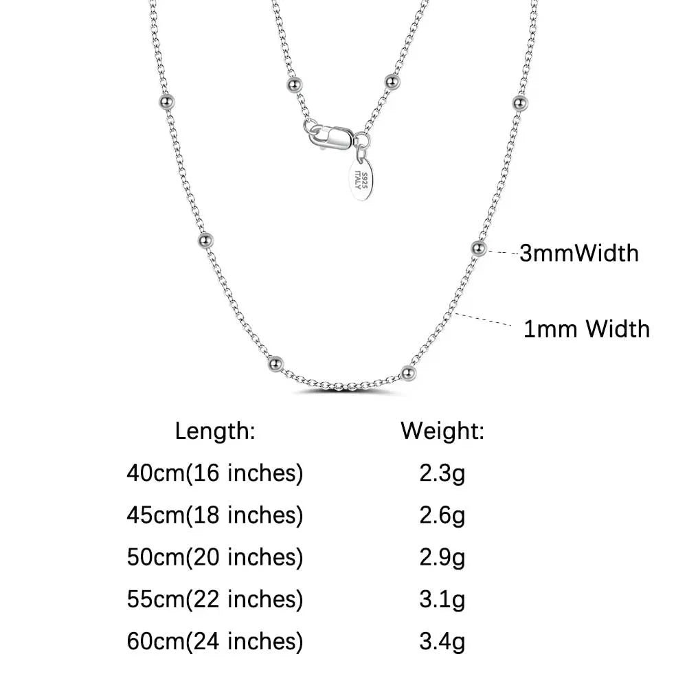 Satellite Chain Halsband 1mm 925 Silver - 14K Guldplätering Cable Chain