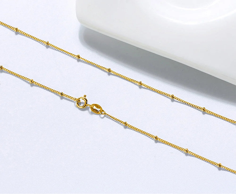 Bead Ball Halsband - 925 Sterling Silver 18K Plätering