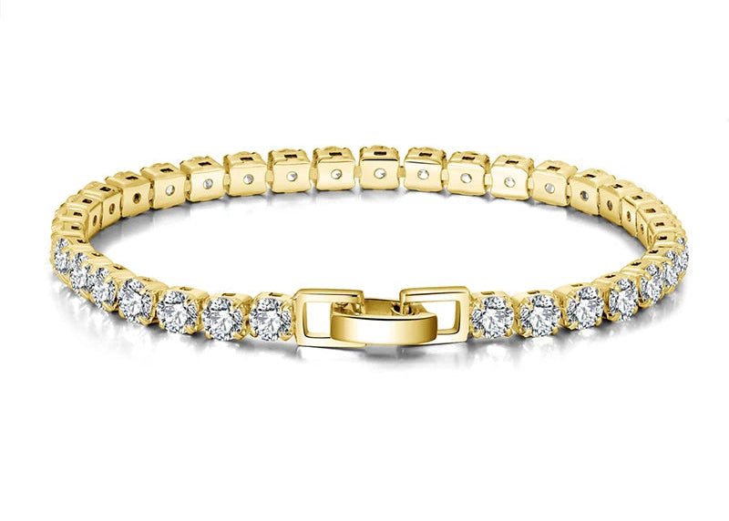 Tennis Armband 2-4mm Zirconia - 925 Silver 14K Guldplätering